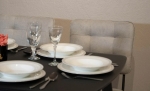 Комплект стіл Твіст сірий та стільці Монтана світло-сірий 