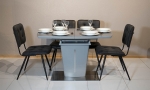Комплект стол Адам керамика серый и стулья Монтана антрацит 