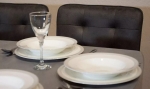 Комплект стіл Адам кераміка сірий та стільці Монтана антрацит 