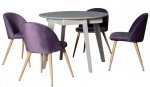 Комплект стіл Марс сірий та стільці Паркер фіолетовий 