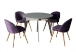Комплект стіл Марс сірий та стільці Паркер фіолетовий 