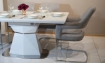 Комплект стіл Кристал білий та стільці Берналь сірий 