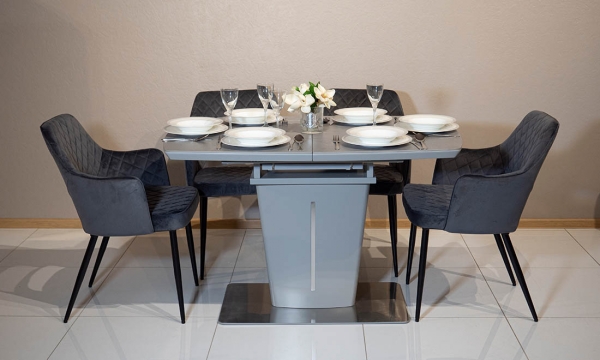 Комплект стіл Адам кераміка сірий та стільці Вілсон сірий  