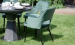 Комплект стіл Раунд сірий та стільці Вілсон зелений 