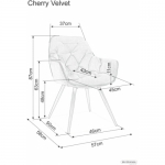 Кресло Cherry Velvet Серый/Черный