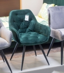 Кресло Cherry Velvet Зеленый/Черный