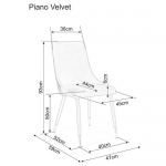 Стілець PIANO B MATT VELVET 75 чорний каркас / зелений