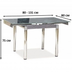 Стол обеденный GD-082 80(131)x80 Серый