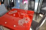 Стол обеденный GD-082 80(131)x80 Красный