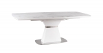 Стол обеденный Saturn II Ceramic 90х160 (210) Белый Эффект Мрамора/Белый Мат