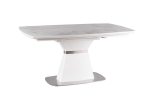 Стол обеденный Saturn II Ceramic 90х160 (210) Белый Эффект Мрамора/Белый Мат