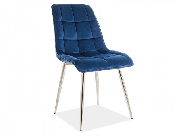 Стул CHIC VELVET хром каркас / синий BLUVEL 86