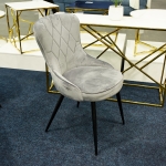 Стул LOTUS VELVET черный каркас / серый BLUVEL 14