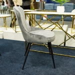 Стул LOTUS VELVET черный каркас / серый BLUVEL 14