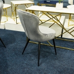 Стул LOTUS VELVET черный каркас / серый BLUVEL 14