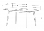 Exen II Intarsio Стіл обідній 120 (160) х80 см Кремовий