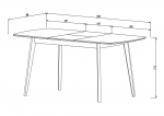 Exen II Intarsio Стіл обідній 120 (160) х80 см Сірий