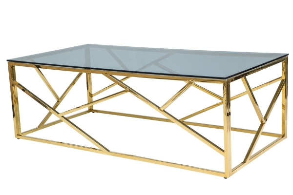Журнальный столик ESCADA A стекло дымчатое/золотое 120X60