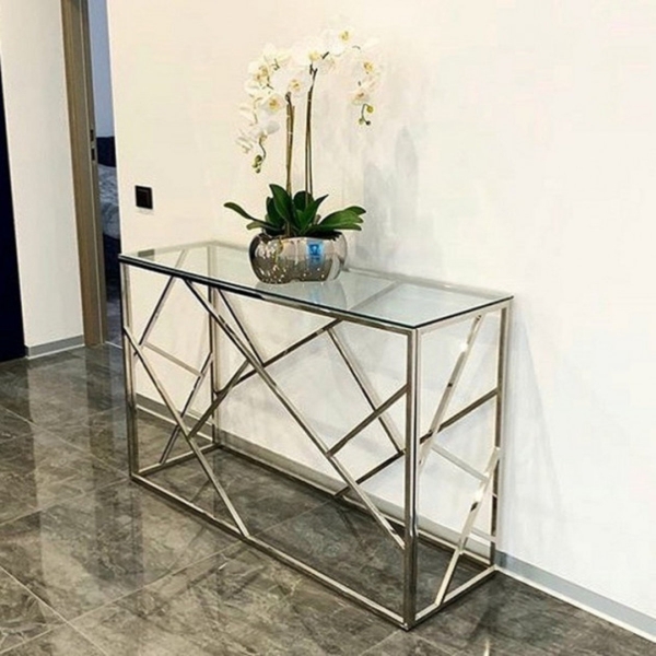 Консоль ESCADA C прозрачное стекло/серебро 120X40