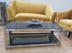 Журнальний столик FOSSIL A димчасте скло/срібло 120X60