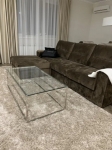 Журнальний столик HILTON A прозоре/срібло 120X60