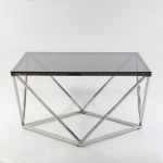 Журнальный столик SILVER A дымчатое стекло/серебро 80X80