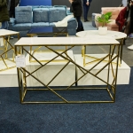 Консоль ESCADA C II белый эффект мрамора/золото 120X40