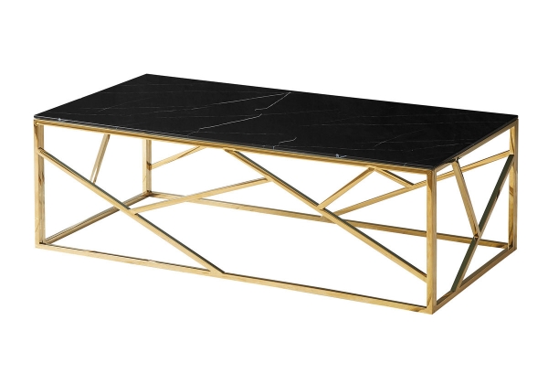 Журнальный столик ESCADA A II черный эф.мрамора/золото 120x60