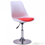 Барний стілець Aster chrome білий+червоний