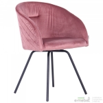 Крісло поворотне Sacramento чорний/велюр рожевий антик