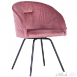 Крісло поворотне Sacramento чорний/велюр рожевий антик