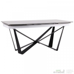 Стіл обідній розкладний Vincent black/сeramics Tatuario bianco