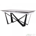 Стіл обідній розкладний Vincent black/сeramics Tatuario bianco