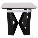 Стіл обідній розкладний Vincent black/сeramics Tatuario bianco