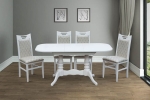 Обідній комплект стіл + 4 стільці: Стіл Шервуд та Стілець Юля білий