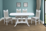 Обеденный комплект стол + 4 стула:  Стол Шервуд и Стул Юля белый
