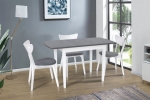 Комплект стіл та стільці на кухню: Фокс та Карат білий/сірий