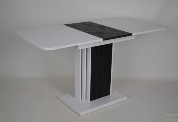 Стіл кухонний SOLO B/V стіл білий діамант РЕ/вугільний камінь 110(145)х68 см