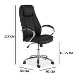 Кресло поворотное Q-036 черное WYCOFANY