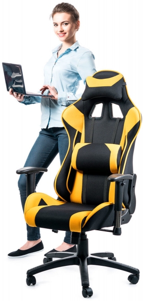 Крісло поворотне VIPER чорне / жовте