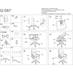 Крісло поворотне Q-087 сіра тканина