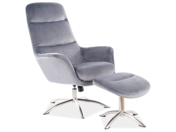 Крісло NIXON VELVET сірий BL. 14 WYCOFANY