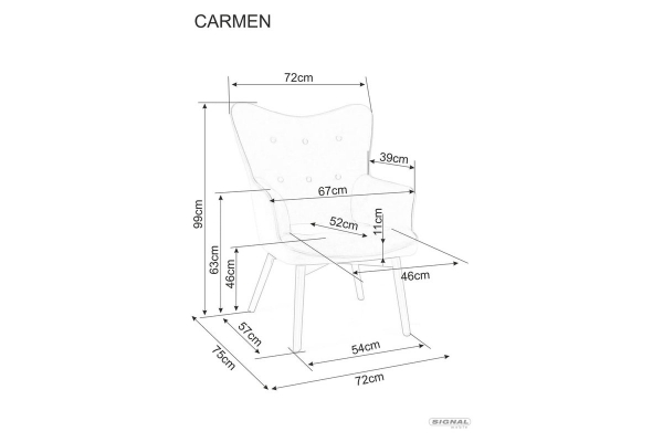 Крісло CARMEN VELVET чорний мат/чорне BL.19