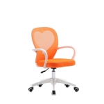 Крісло поворотне STACEY оранжеве/білий каркас