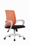 Крісло поворотне POLO оранжеве/чорне/білий каркас