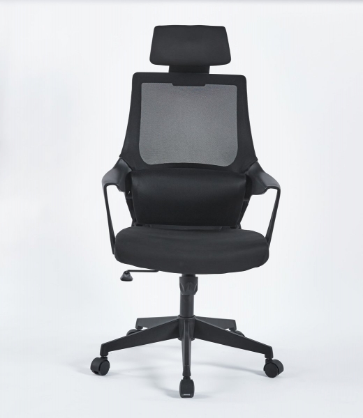 Крісло поворотне ARON II чорне/чорний каркас