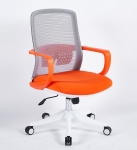 Кресло поворотное FLASH серое/оранжевое/белый каркас