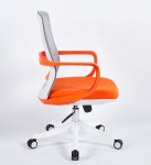 Крісло поворотне FLASH сіре/оранжеве/білий каркас