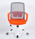 Крісло поворотне FLASH сіре/оранжеве/білий каркас