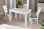 Обеденный комплект белого цвета: Стол Керамик и 4 стула Жасмин